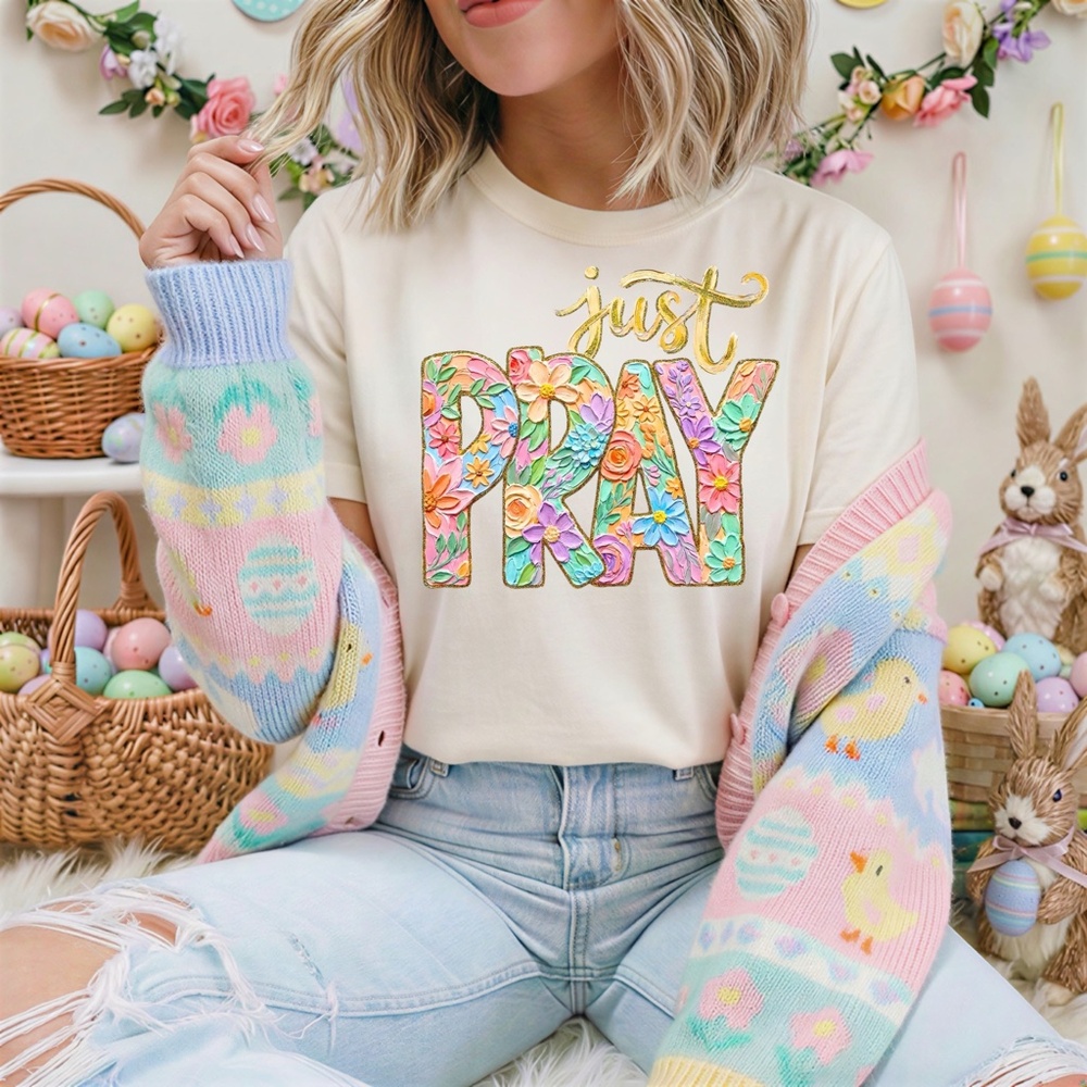 Just Pray T-shirt Carry His Light with You: The Artistic Just Pray Tee XXL-3XL - Picture 7 of 9